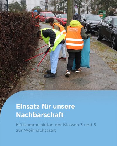 Die Klassen 3 und 5 unserer Immanuel-Grundschule haben im Quartier fleißig Müll gesammelt und damit ein tolles Zeichen...