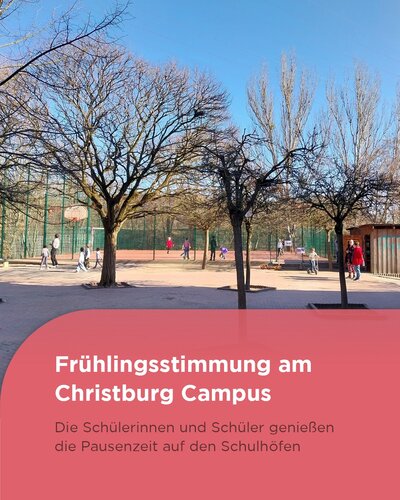 Die letzten Tage waren ein echtes Aufatmen für die Seele!  

Sonne, Wärme und auf jedem Schulhof unserer drei Standorte:...